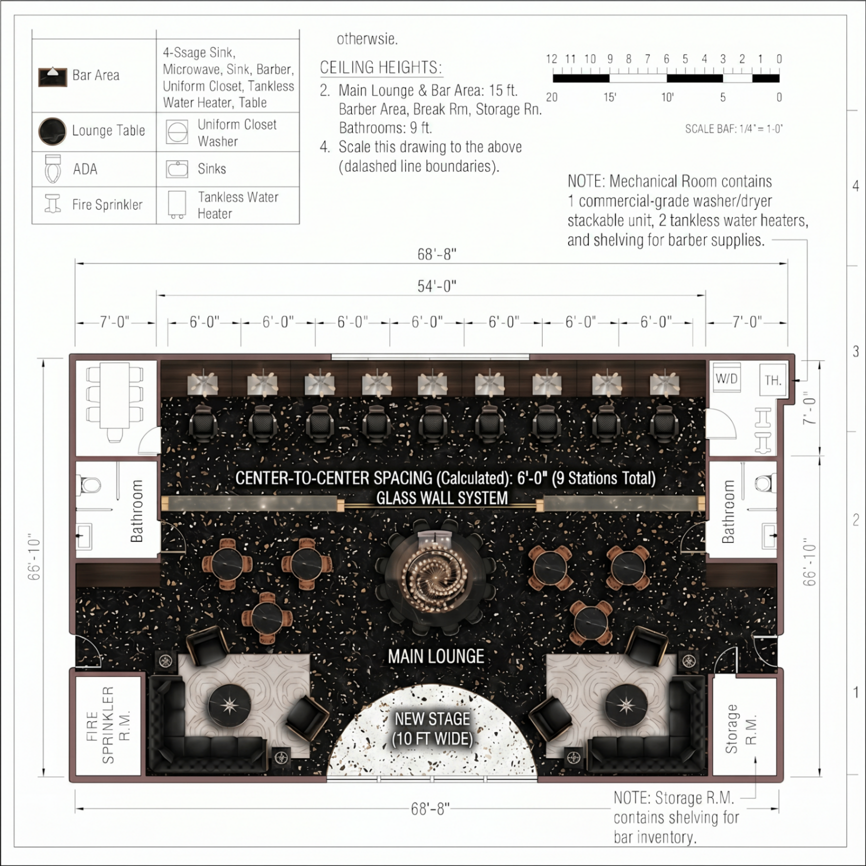 LUX Barber Co. rendered floor plan