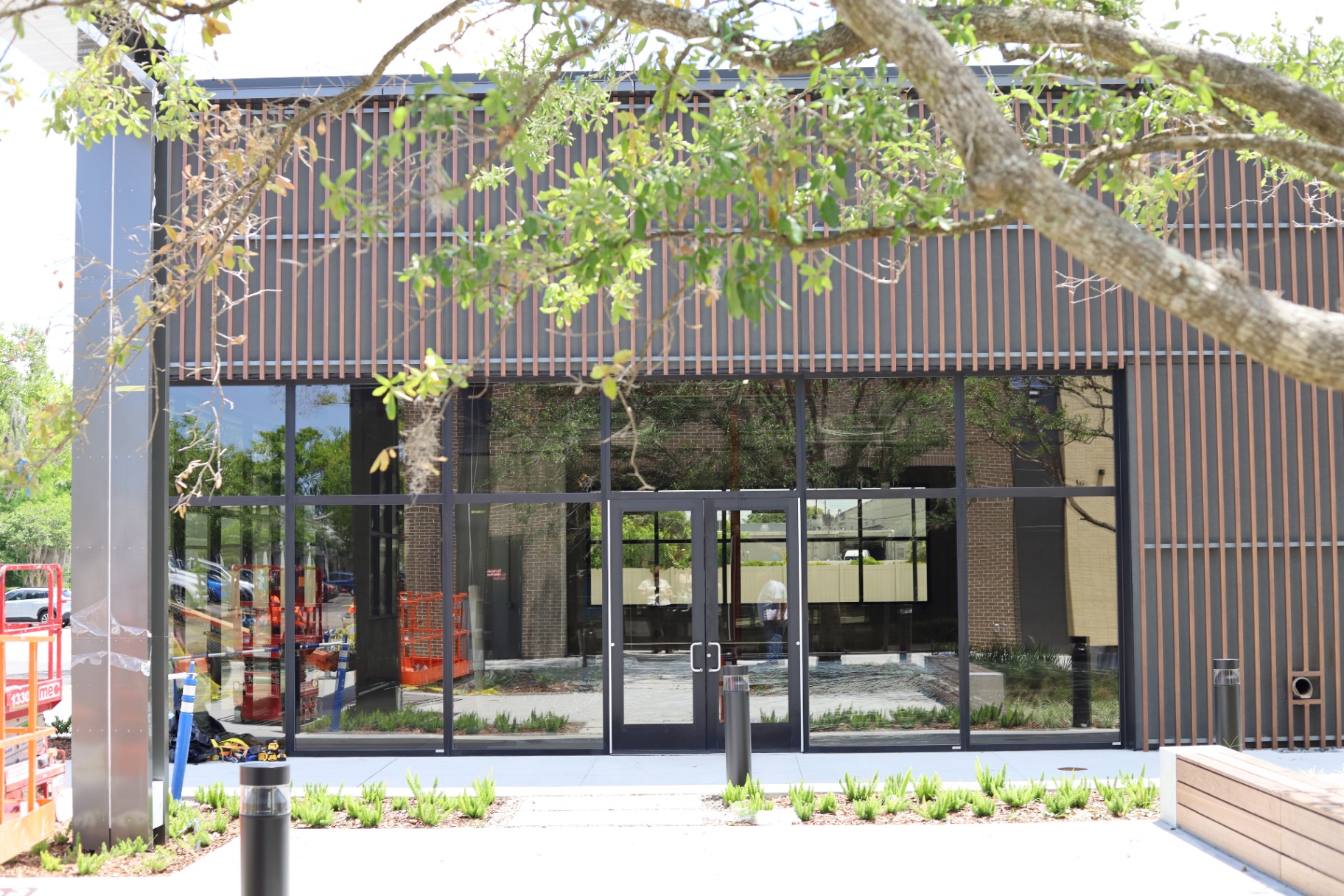 LUX Barber Co. exterior progress 2