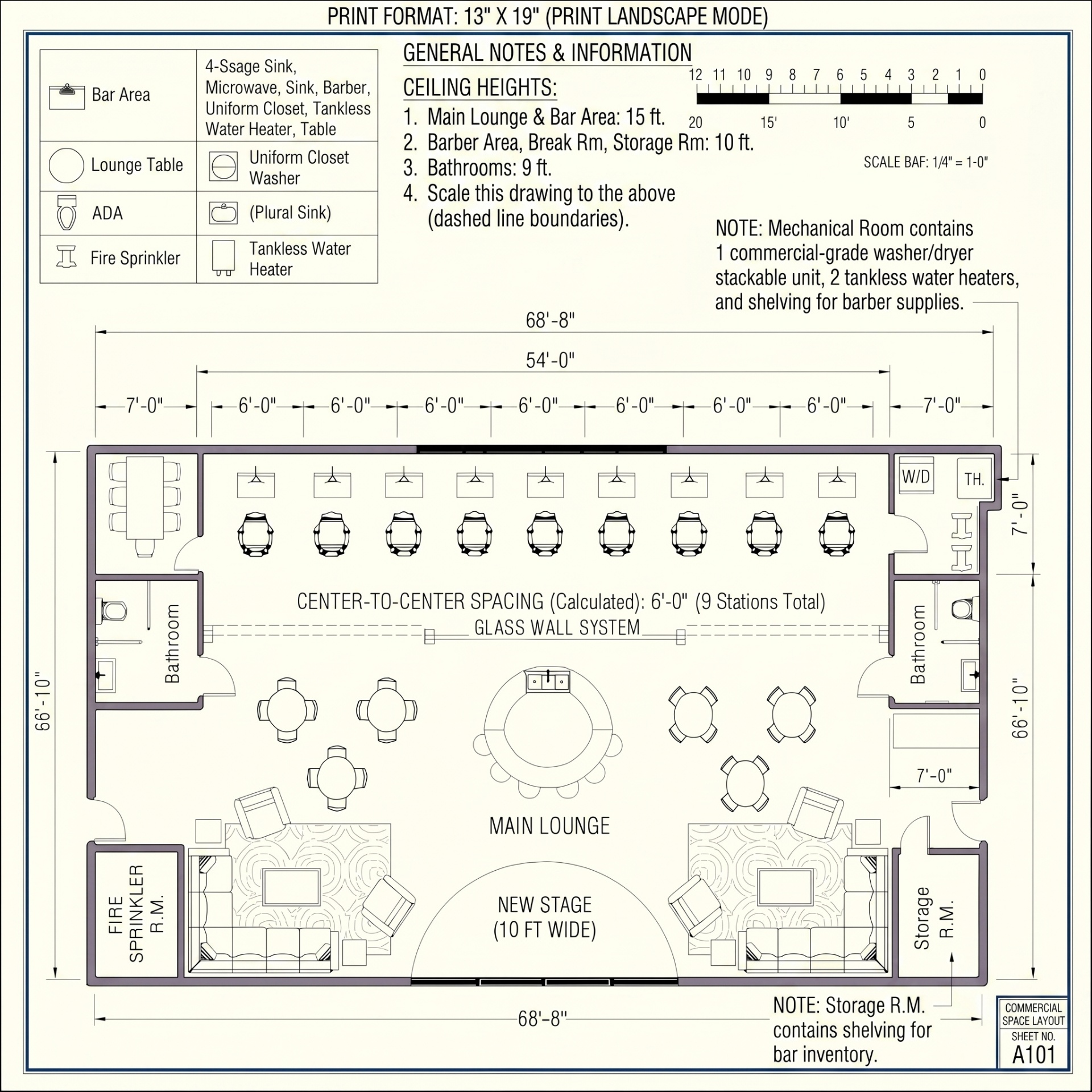 LUX Barber Co. architectural floor plan